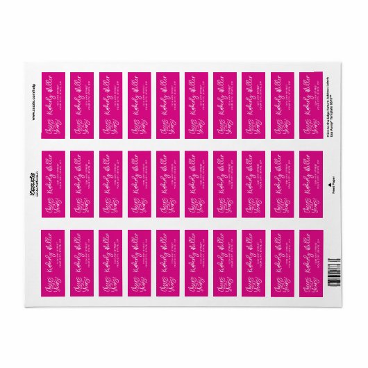 Trendy Whimsical Pink Cheers to 50 Years Birthday ラベル (フルシート)