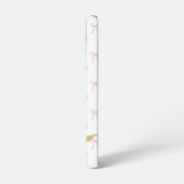 Trendy White Pink Coquette Grid Faith Pink Bee Samsung Galaxyケース (左側面)