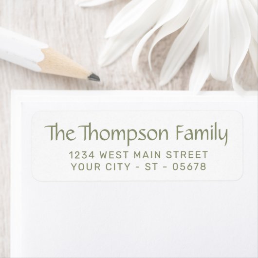 Trendy White Simple Chic Styled Typography Script ラベル (インサイチュ)