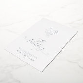 Trendy Wildflowers Bouquet Wedding Silver Metallic 箔招待状 (回転した状態)