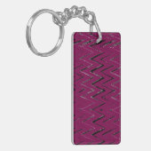 Trendy Wine Zigzag Abstract Design キーホルダー (正面左)