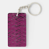 Trendy Wine Zigzag Abstract Design キーホルダー (裏面)