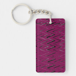 Trendy Wine Zigzag Abstract Design  キーホルダー