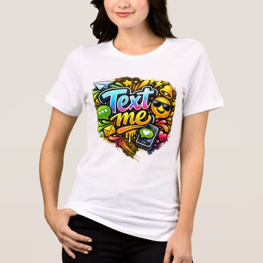 Trendy Women White Tshirt トライブレンドＴシャツ (正面)