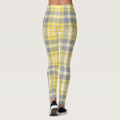 Trendy Yellow and Gray Madras Plaid レギンス (裏面)