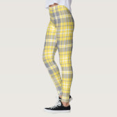 Trendy Yellow and Gray Madras Plaid レギンス (左)