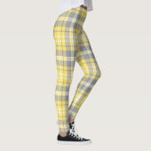 Trendy Yellow and Gray Madras Plaid レギンス (右)