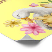 Trendy Yellow Duck Gender Neutral Baby Shower ポスター (角)