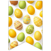 Trendy Yellow & Green  Easter Eggs gift paper バンティングフラッグ (第2の旗)