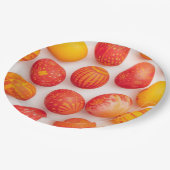 Trendy Yellow & Orange Easter Eggs Pattern Paper P ペーパープレート (アングル)