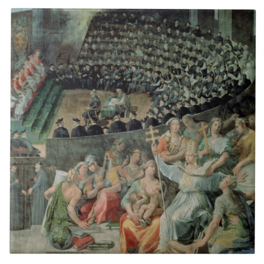 Trent 1588-89年の議会(フレスコ画) タイル (正面)