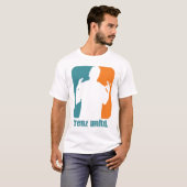Trenz Unltd。 ターコイズ及びオレンジ(イルカ) Tシャツ (正面フル)
