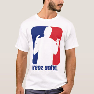Trenz Unltd。 Poppin赤く及び青のつば-白いティー Tシャツ