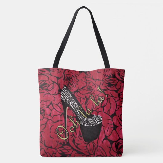 Tresのシックな弁柄のフルーア トートバッグ (裏面)