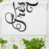 Trèsの上品、赤いhと文字デザインなフランスのな単語の芸術 キッチンタオル (折り畳み)