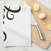 Trèsの上品、赤いhと文字デザインなフランスのな単語の芸術 キッチンタオル (四つ折り)