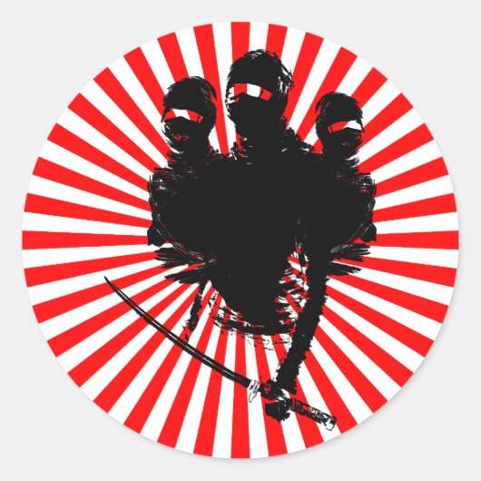 tres忍者。 ラウンドシール (正面)