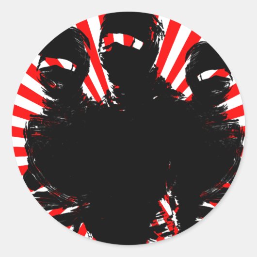 tres忍者。 ラウンドシール (正面)