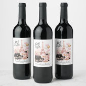 Très Chic in the City Pink Paris Party ワインラベル (ボトル)