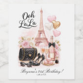 Très Chic in the City Pink Paris Party ワインラベル (シングルラベル)