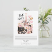 Très Chic in the City Pink Paris Thank You Card 招待状 (スタンド正面)