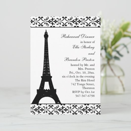 Tres Paris Rehersal Diner （白） 招待状 (スタンド正面)