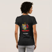 Trestenの家紋のTシャツ(合う女性) Tシャツ (裏面フル)