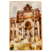 Trevi噴水，イタリア，ローマ ミディアムペーパーバッグ (正面)