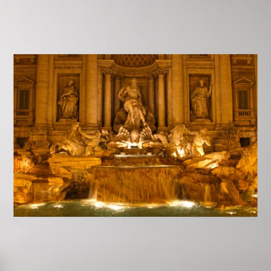 Trevi Fountain at Night (HDR) ポスター (正面)