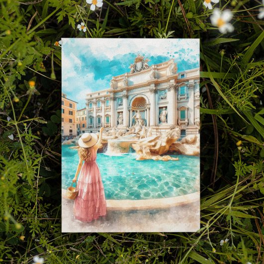 Trevi Fountain Italyはがき 招待状