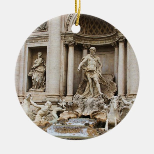 Trevi Fountain Romeイタリア旅行写真 セラミックオーナメント (正面)