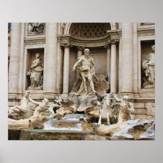 Trevi Fountain Romeイタリア旅行写真 ポスター