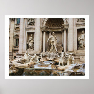 Trevi Fountain Romeイタリア旅行写真 ポスター