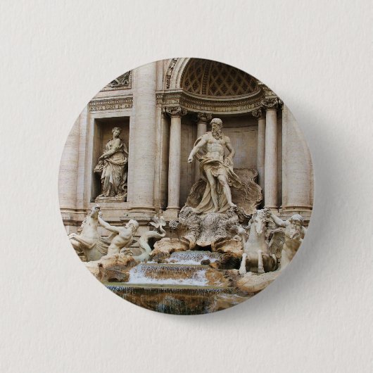 Trevi Fountain Romeイタリア旅行写真 缶バッジ (正面)
