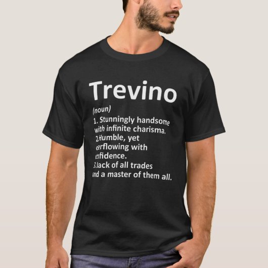 TREVINO定義名字ファミおもしろいリ誕生日R Tシャツ (正面)