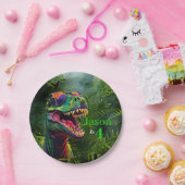 TRexと恐竜の愛クール者 ペーパープレート (パーティー)