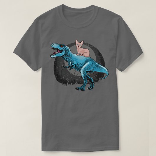 TrExに乗るスフィンクス猫 Tシャツ (デザイン正面)