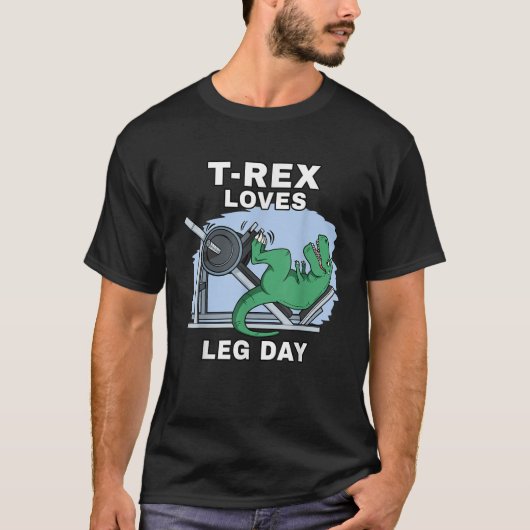 TRexは脚の日を愛するTRex腕おもしろい恐竜 Tシャツ (正面)
