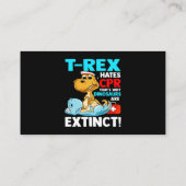 TRexはCPR恐竜ナース看護おもしろい学生を嫌う 名刺 (裏面)