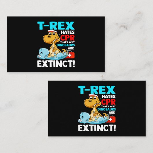 TRexはCPR恐竜ナース看護おもしろい学生を嫌う 名刺 (正面/裏面)