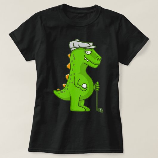 TRexゴルフおもしろいゴルファーTレックスゴルフ恐竜 Tシャツ (デザイン正面)