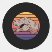 TRexティラノサウルスレックス恐竜レトロヴィンテージ ラウンドシール (正面)