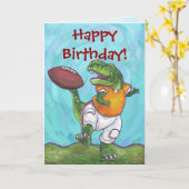 TRexディノフットボールスターハッピーバースデーカード カード (黄色い花)