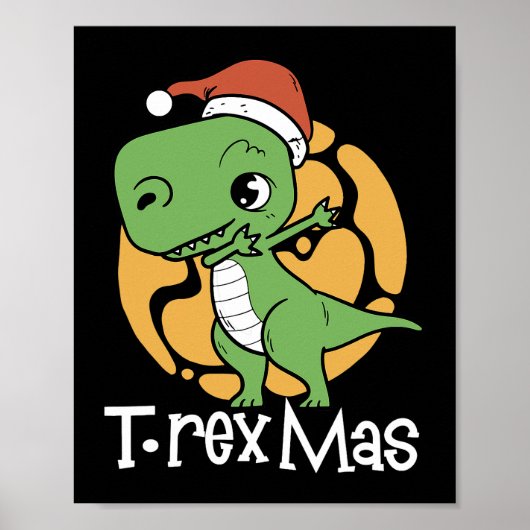 TRexマスクリスマス恐竜 ポスター (正面)