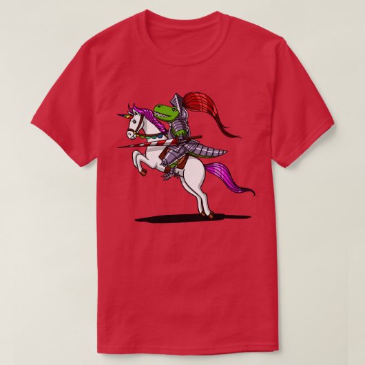TRex恐竜の騎士ユニコーン Tシャツ (デザイン正面)