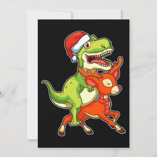 TRex恐竜クリスマスパジャマ 招待状 (正面)