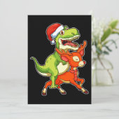 TRex恐竜クリスマスパジャマ 招待状 (スタンド正面)