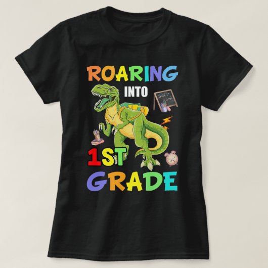TRex恐竜ステイワイルド Tシャツ (デザイン正面)
