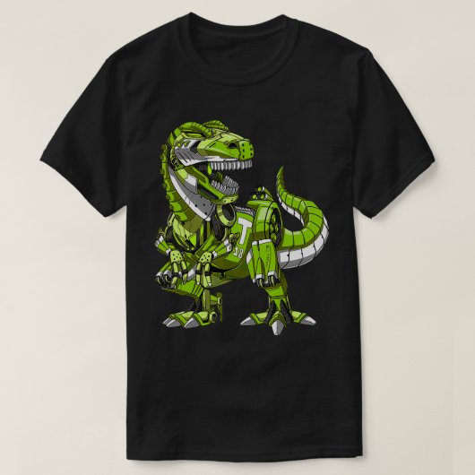 TRex恐竜ロボット未来的SF少年 Tシャツ (デザイン正面)