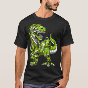 TRex恐竜ロボット未来的SF少年 Tシャツ